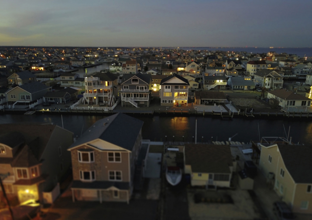 Aerial view of homes